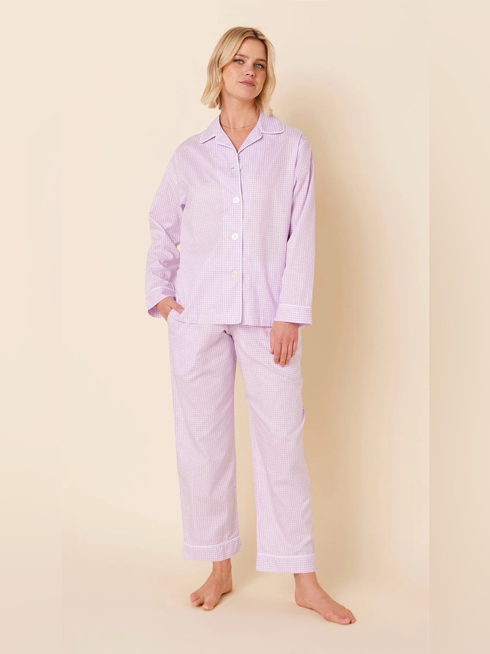 The Cat’S Pajamas Gingham Luxe Pima Pajama set